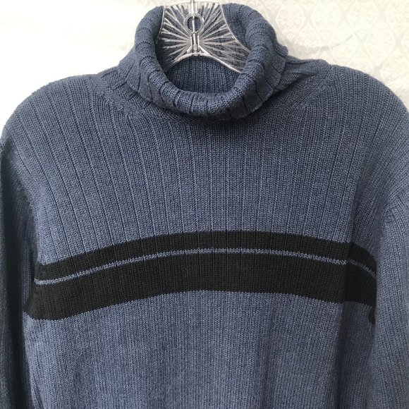 Men's Turtleneck Blue Sweater M - Picture 1 of 4